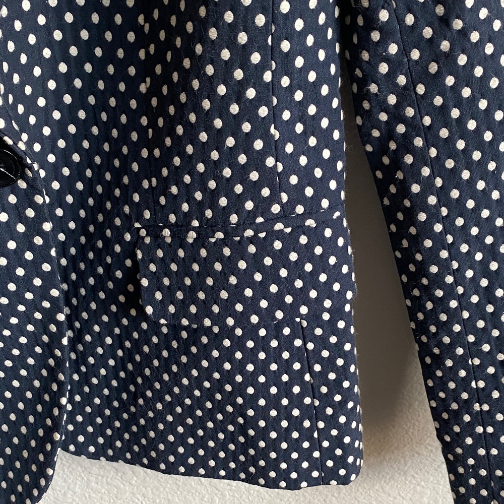 Ann Taylor Navy and White Polka Dot Blazer - Picture 7 of 14